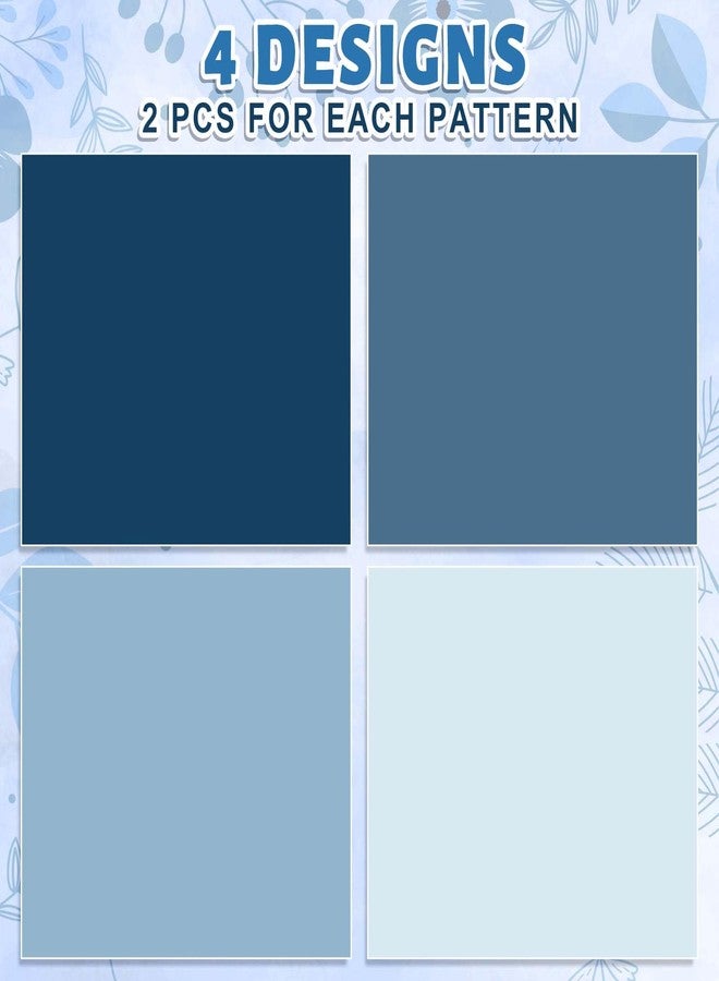 وولاين ورق تغليف هدايا من والين، لون أزرق ترابي - ليس لفة - ورق تغليف هدايا أزرق متدرج بأربعة ألوان، مطوي بشكل مسطح، ورق ملون للأعمال الفنية والحرف اليدوية، مناسب لحفلات الزفاف وأعياد الميلاد وحفلات استقبال المولود، 8 أوراق - Image 3